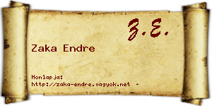 Zaka Endre névjegykártya